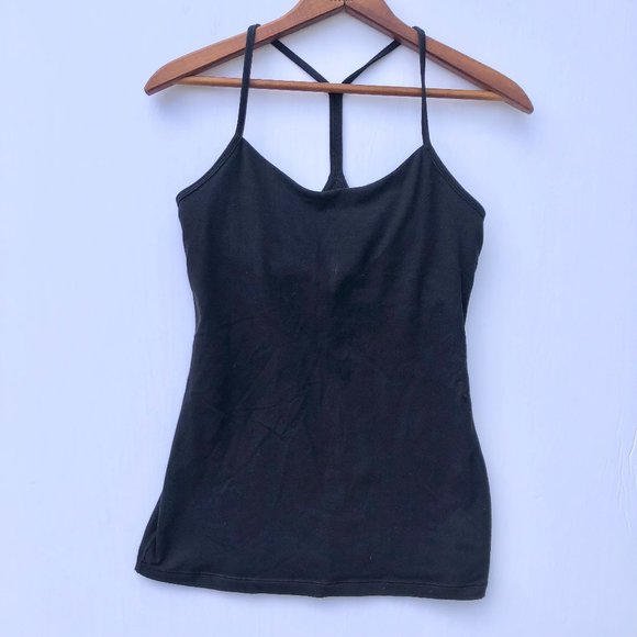 lululemon athletica Tops - Lululemon Power Pose Racerback Tank Top w/ Workout Shelf Bra, Black, Size 6